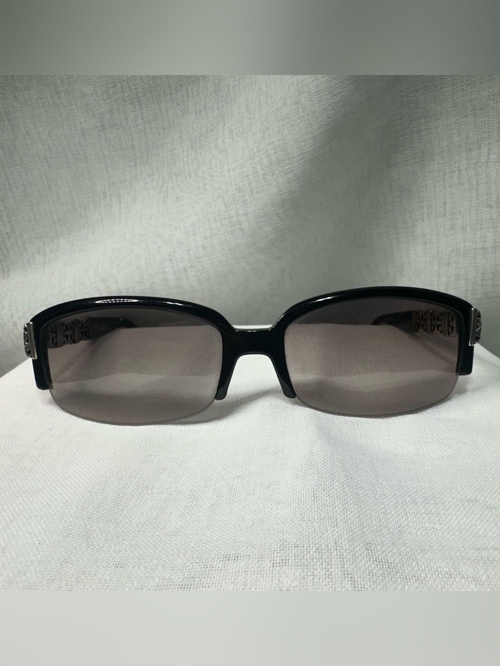Brighton Black Rectangular Women’s Sunglasses with Smoke Lenses